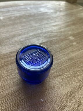 Antique Cobalt Blue Glass Noxzema Apothecary Jar - Great for Small item Storage